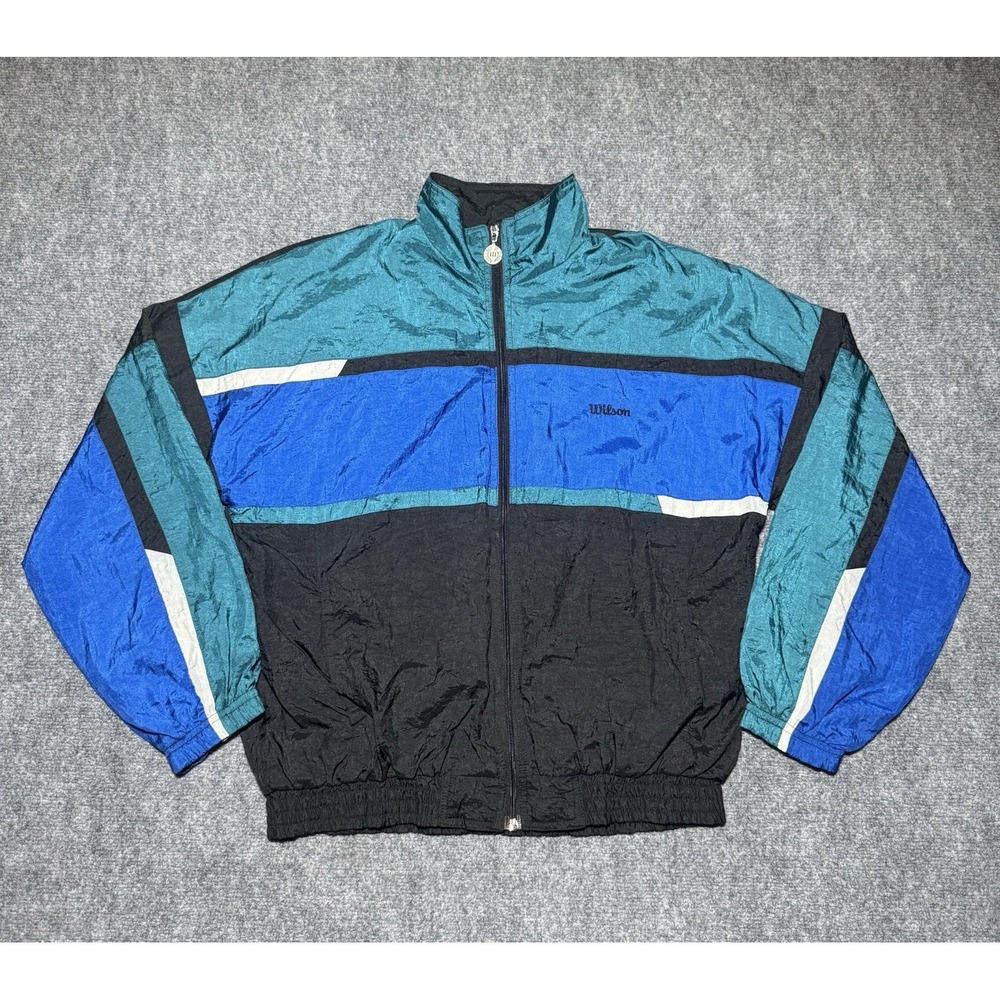 Vintage Advantage by Wilson Jacket Mens M Windbreaker Colorblock Nylon 90s VTG
